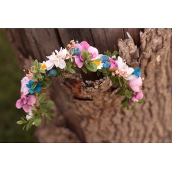 Floral, flower half head wreath, hair wreath, crown