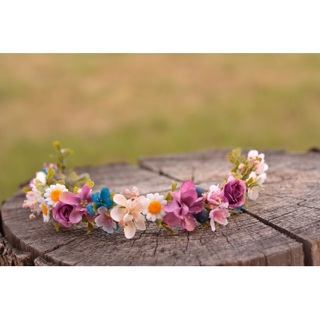 Floral, flower half head wreath, hair wreath, crown