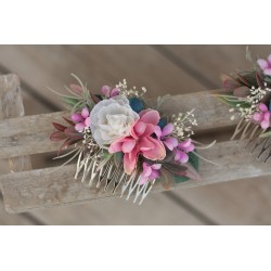 Floral, flower hair comb