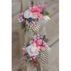 Floral, flower hair comb
