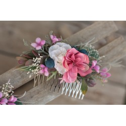 Floral, flower hair comb