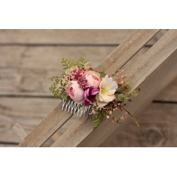 Floral, flower hair comb