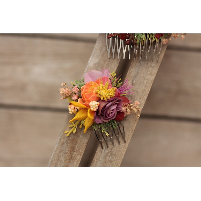 Floral, flower hair comb