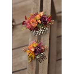 Floral, flower hair comb