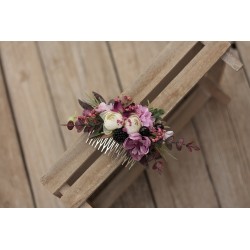 Floral, flower hair comb