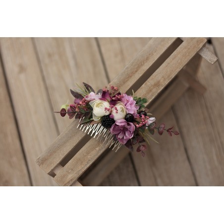 Floral, flower hair comb