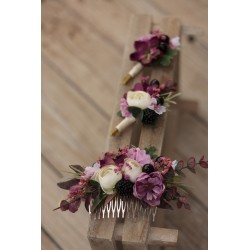 Floral, flower hair comb