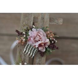 Floral, flower hair comb