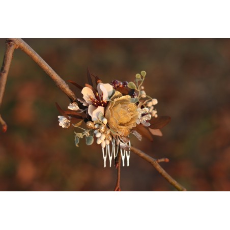 Floral, flower hair comb