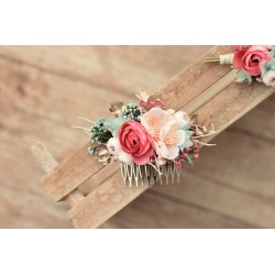 Floral, flower hair comb