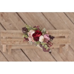 Floral, flower hair comb