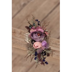 Floral, flower hair comb