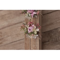 Floral, flower hair comb - set of 2pcs