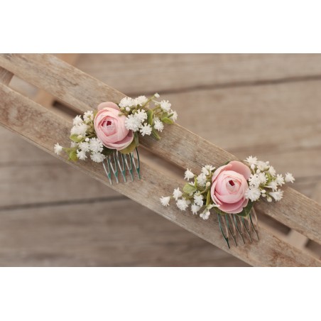 Floral, flower hair comb