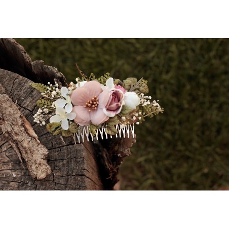 Floral, flower hair comb
