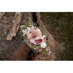 Floral, flower hair comb