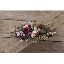 Floral, flower hair comb