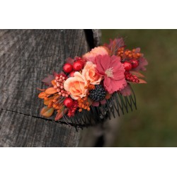 Floral, flower hair comb