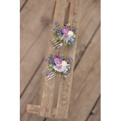 Floral, flower hair comb