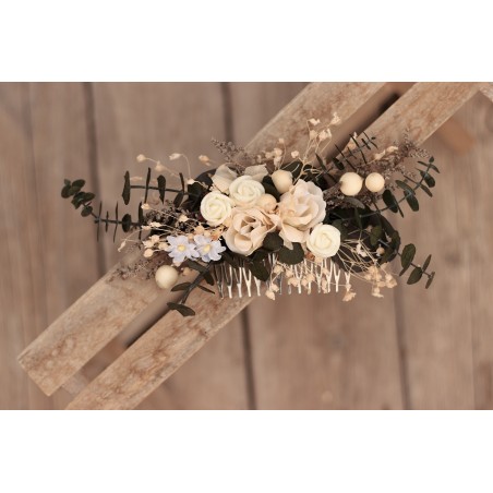 Floral, flower hair comb