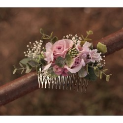 Floral, flower hair comb