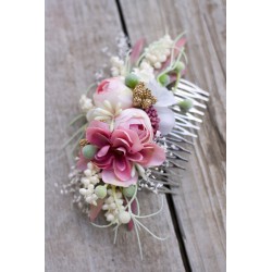 Floral, flower hair comb