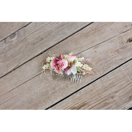 Floral, flower hair comb