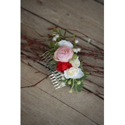 Floral, flower hair comb