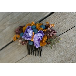 Floral, flower hair comb