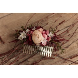 Floral, flower hair comb