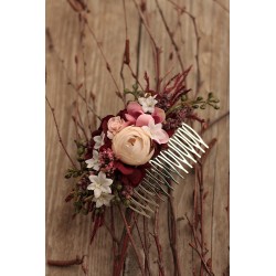 Floral, flower hair comb