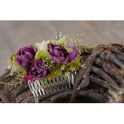 Floral, flower hair comb