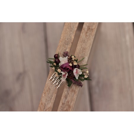 Floral, flower hair comb