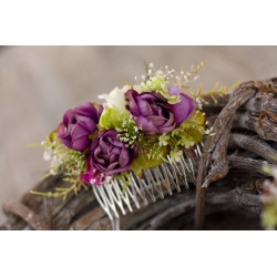 Floral, flower hair comb
