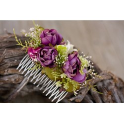 Floral, flower hair comb