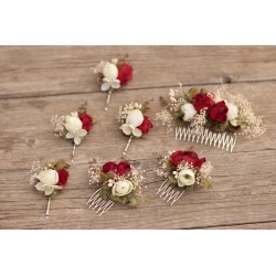 Floral, flower hair comb