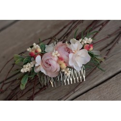 Floral, flower hair comb