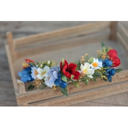 Floral, flower half head wreath, hair wreath, crown