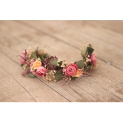 Floral, flower half head wreath, hair wreath, crown