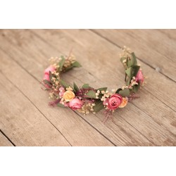 Floral, flower half head wreath, hair wreath, crown