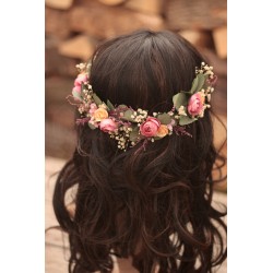 Floral, flower half head wreath, hair wreath, crown