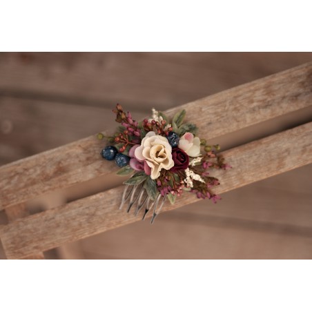 Floral, flower hair comb