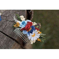 Floral, flower hair comb