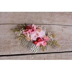 Floral, flower hair comb