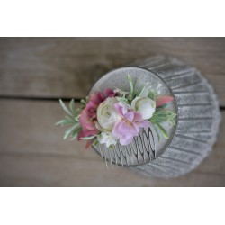 Floral, flower hair comb