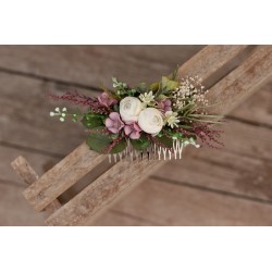 Floral, flower hair comb