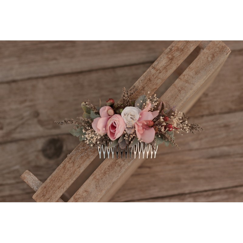 Floral, flower hair comb