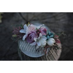 Floral, flower hair comb