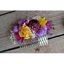 Floral, flower hair comb