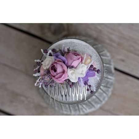 Floral, flower hair comb